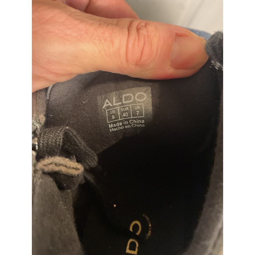 ALDO Women’s Size 9 Black Rhinestone High Top Sneakers Lace Up Side Zip - Picture 7 of 8